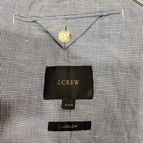 J Crew Thompson, Slim Fit, Summer Weight Blazer, White and Navy - Picture 8 of 10